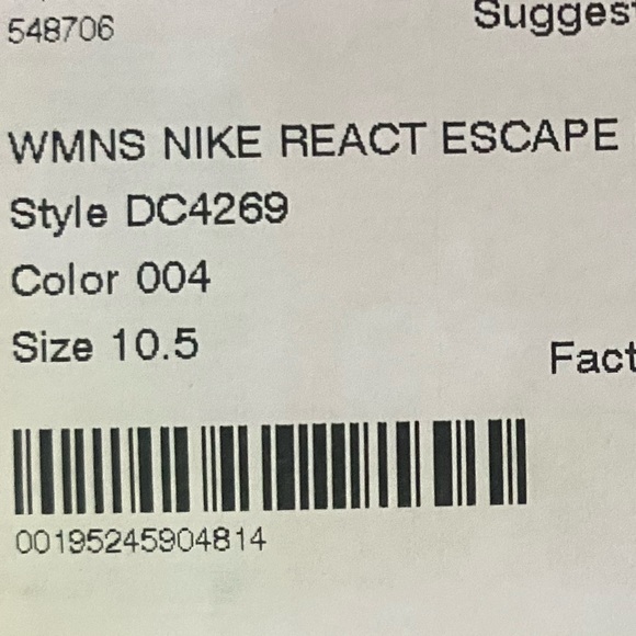 Wmns Nike react escape RN FK SOZE 10.5 NWB - Picture 9 of 9